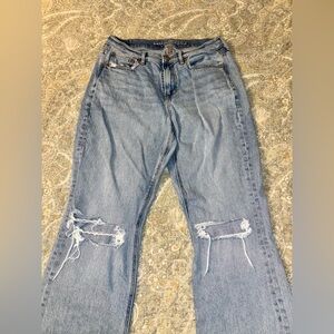 American Eagle Women's Jeans Size 8 Distressed Wide Leg Blue